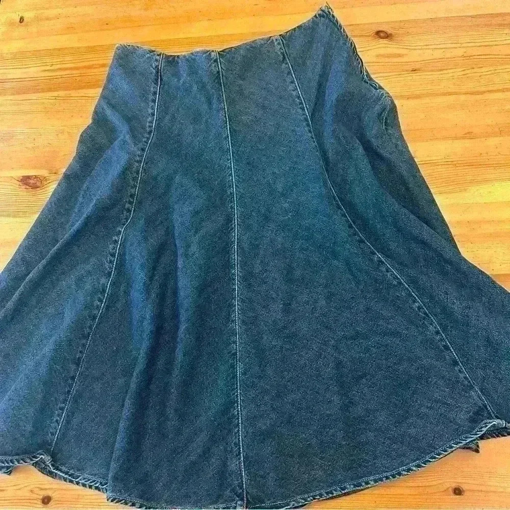 Jones New York Signature Denim panel patchwork skirt women 8 - Picture 9 of 9